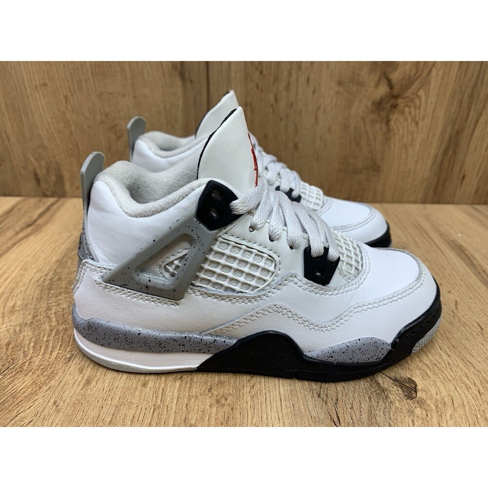 Nike Air Jordan 4 Retro TD White Cement IB4388-100 Toddler Kids Size 11C Shoes - Picture 2 of 12